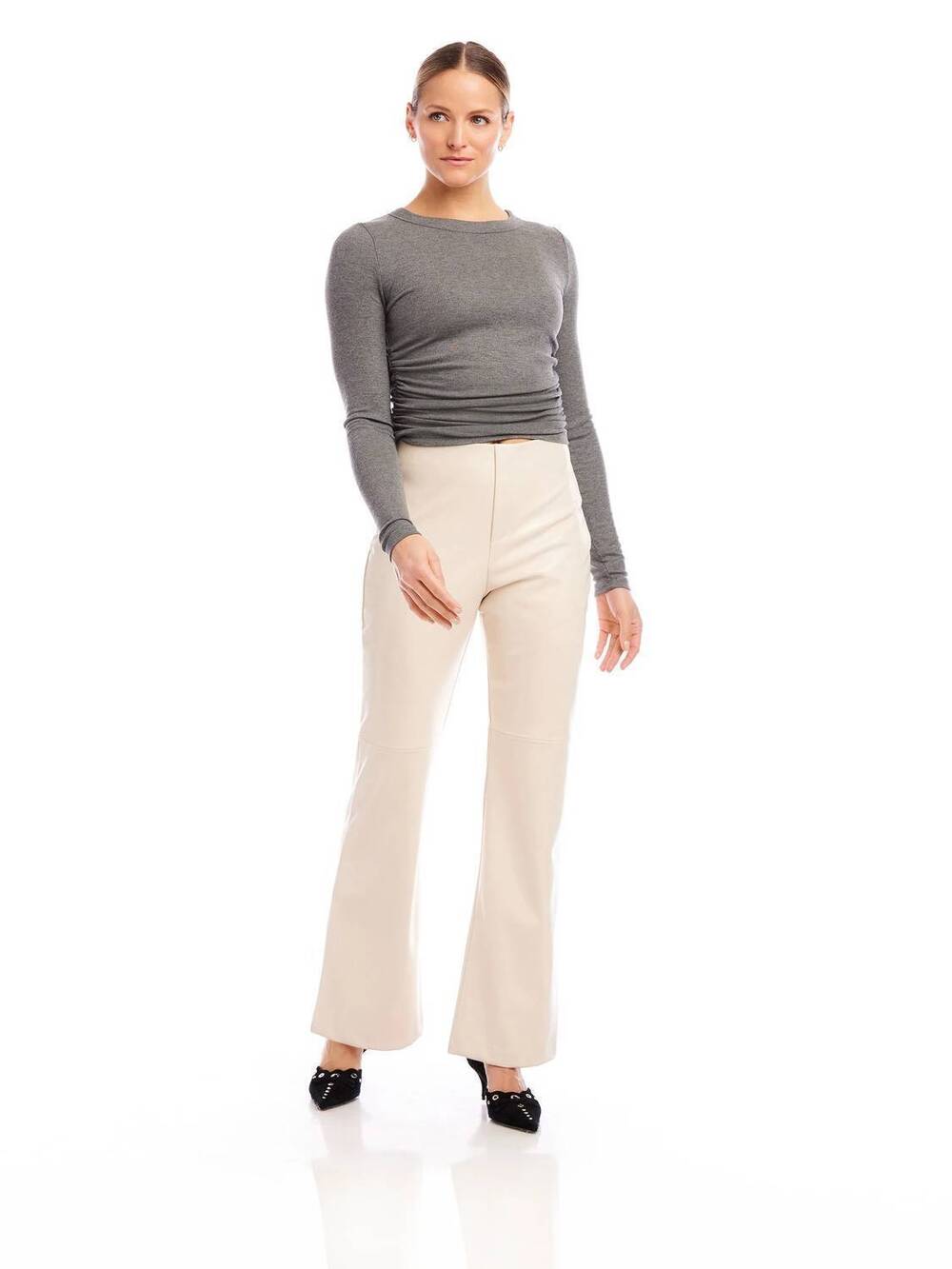 NEW FIFTEEN TWENTY finley wide-leg pants in ecru